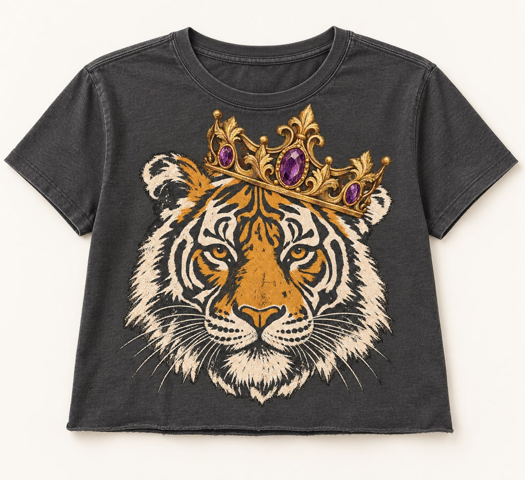 Crowned Tiger Crop Tee