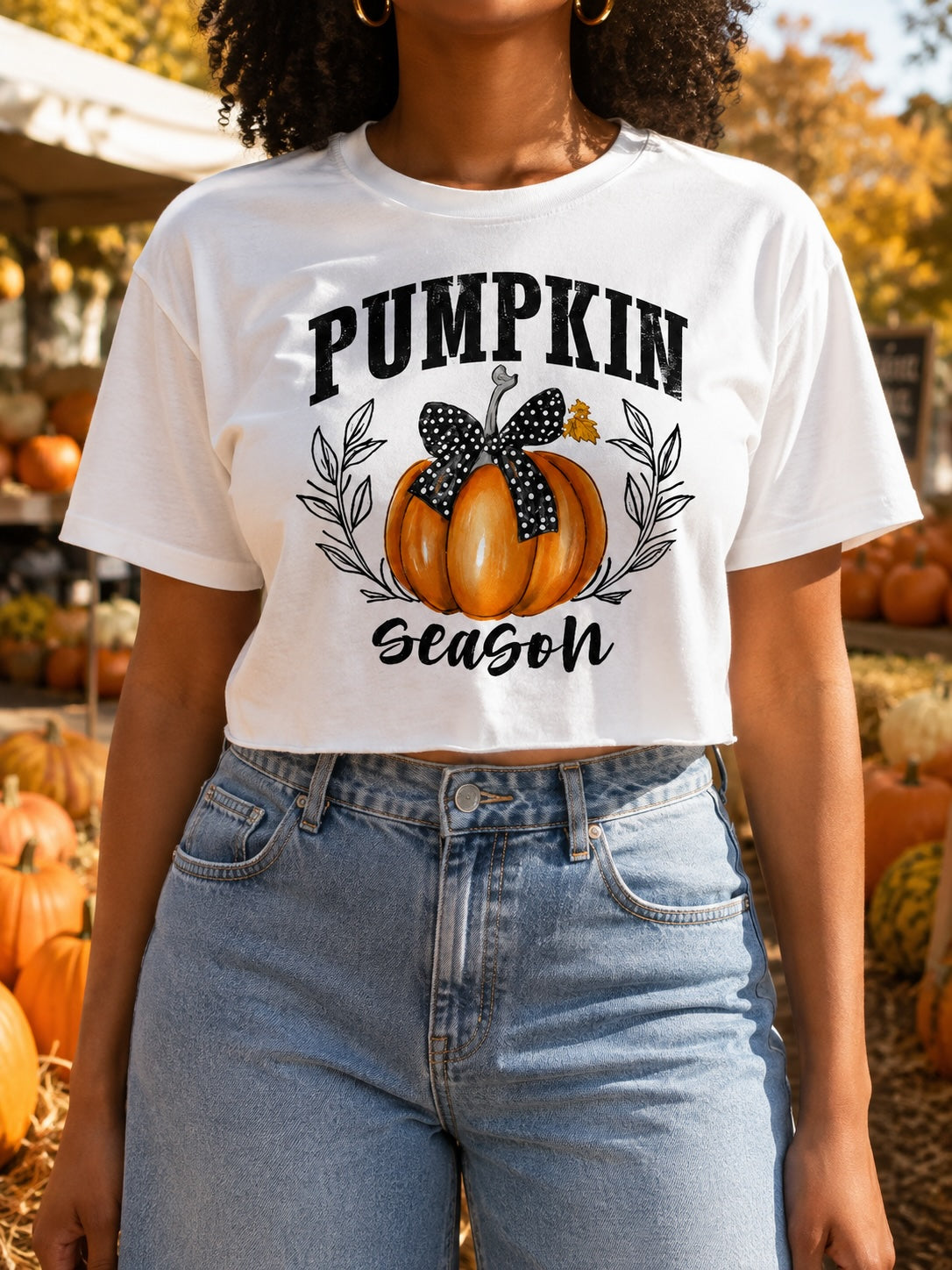 Pumpkin Season Everyday Crop Tee + Sweatshirt