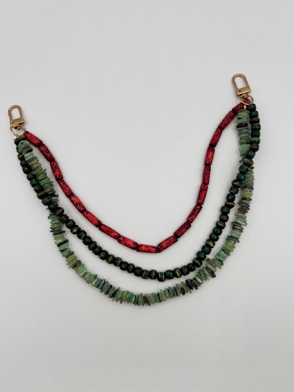 Coral Prayer Mixed Media Bag Chain