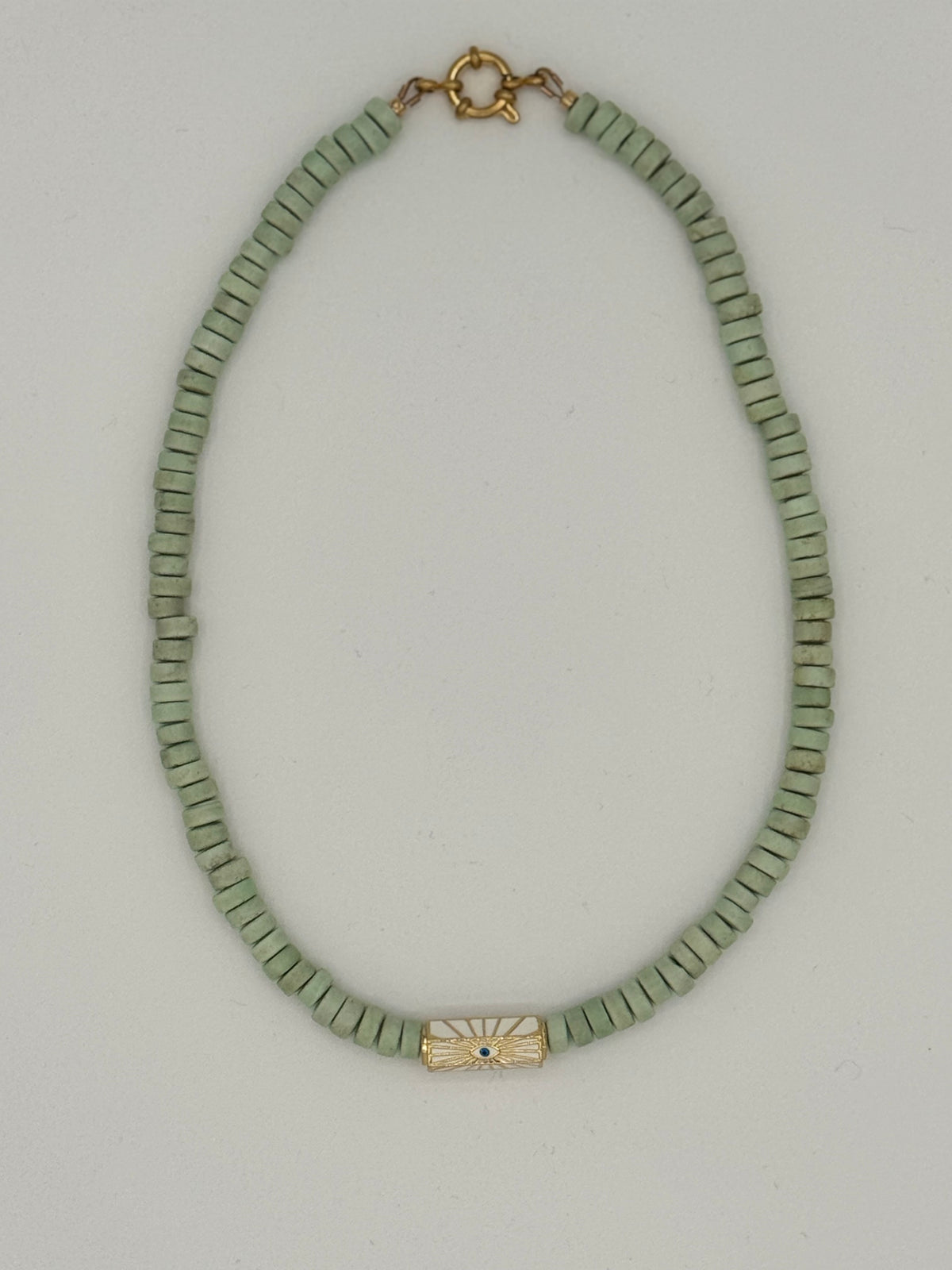 Evil Eye Java Glass Bead Necklace