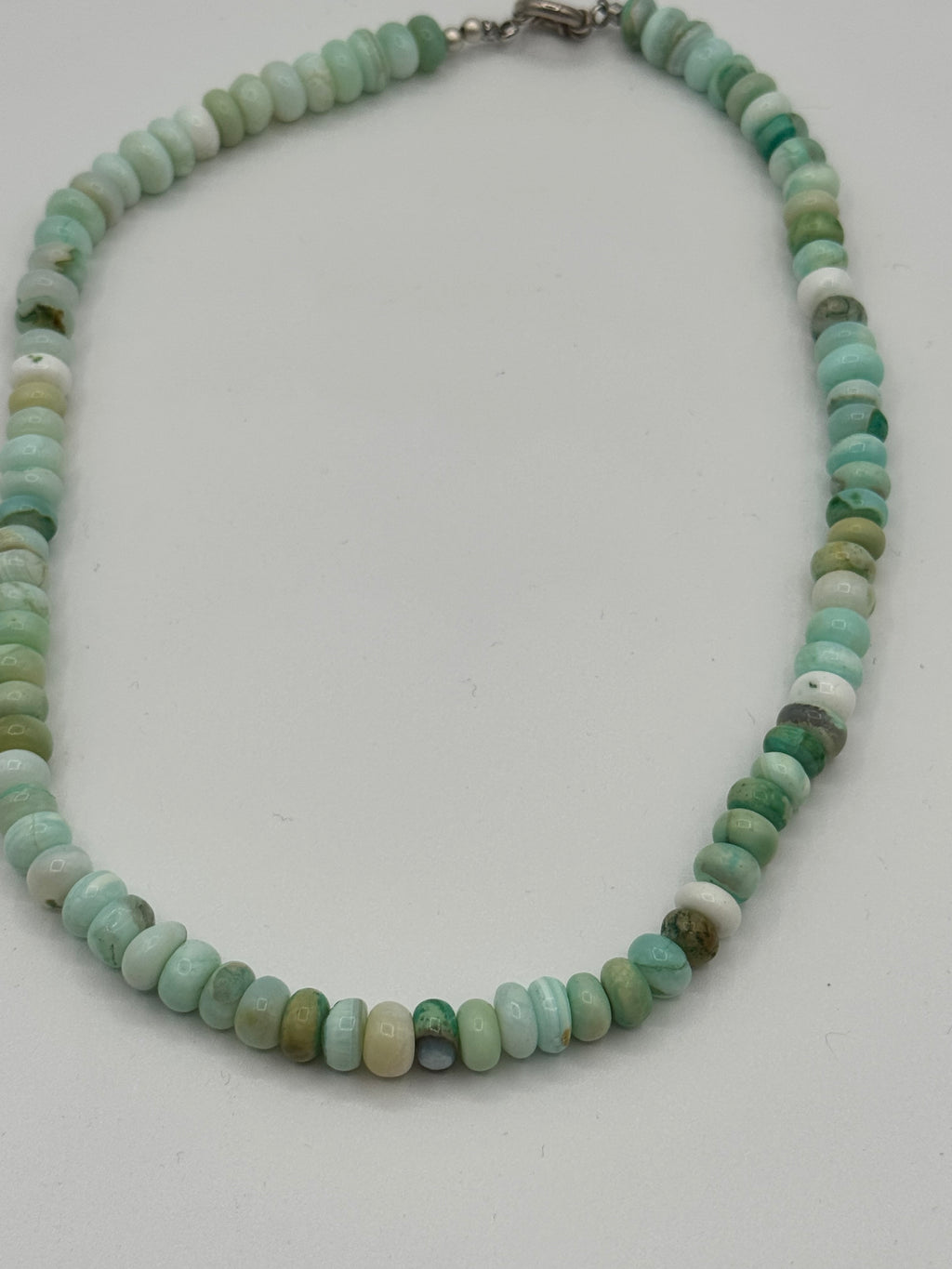 Opal Bead Necklace with Silver Sailor Clasp | Lagniappe