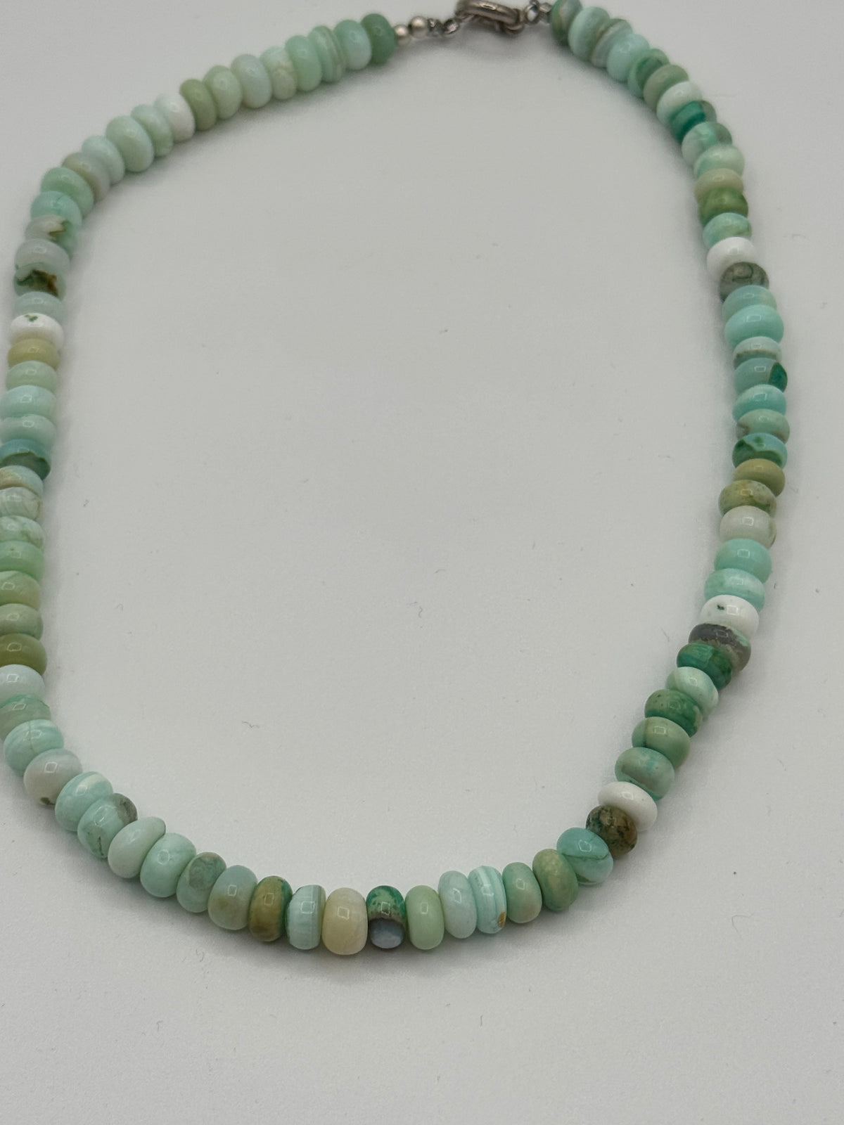 Opal Bead Necklace with Silver Sailor Clasp | Lagniappe