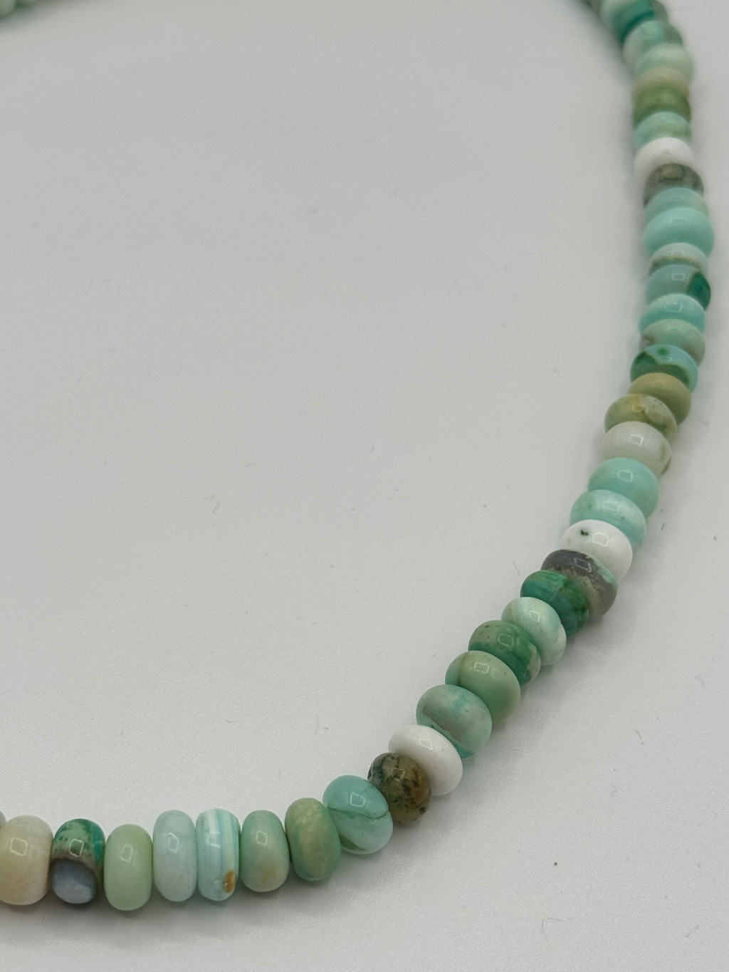 Opal Bead Necklace with Silver Sailor Clasp | Lagniappe