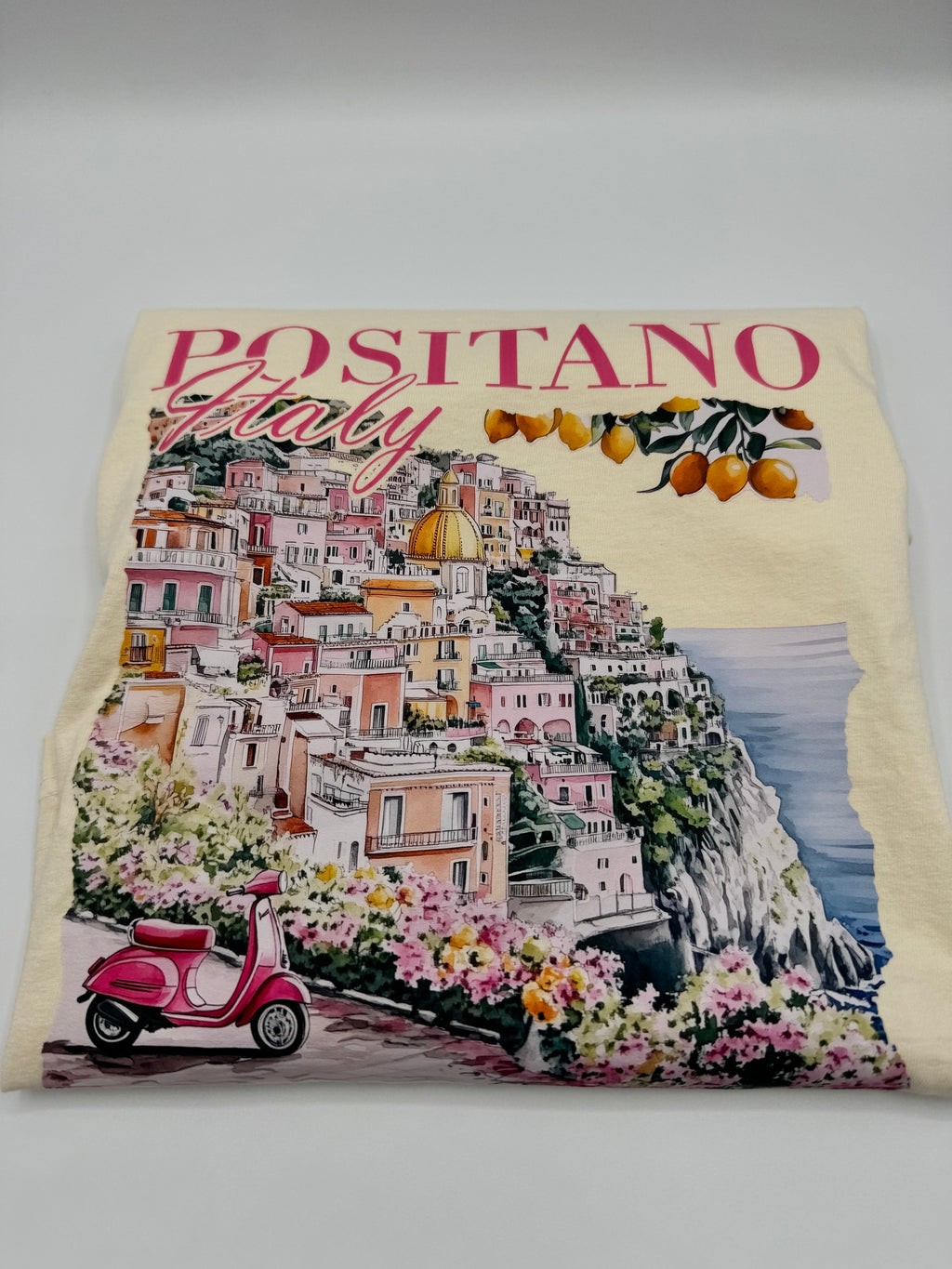 Positano Italy Graphic Muscle Crop Tee