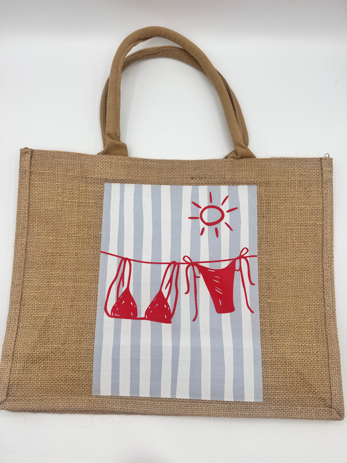 Coastal Jute Market Tote – Large Burlap Beach Bag