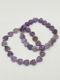 Gemstone Heart Stretch Bracelet Set | Set of Two
