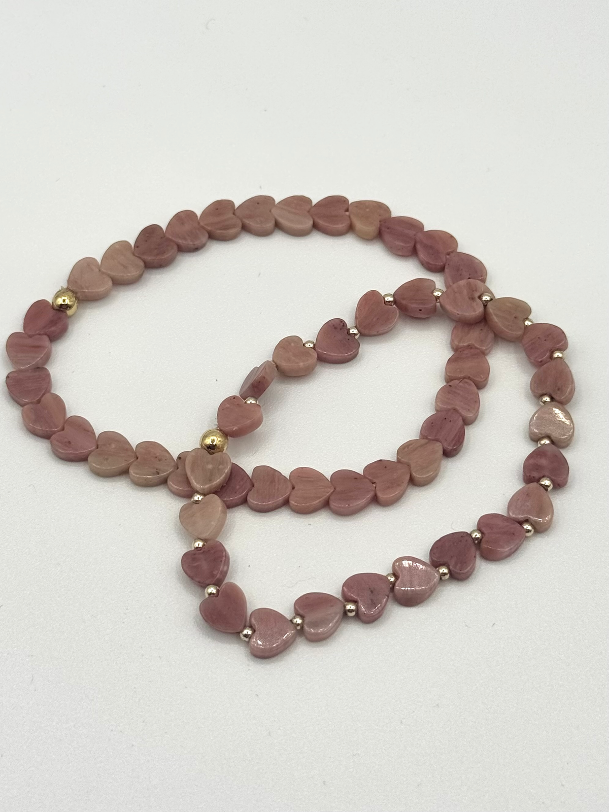 Gemstone Heart Stretch Bracelet Set | Set of Two