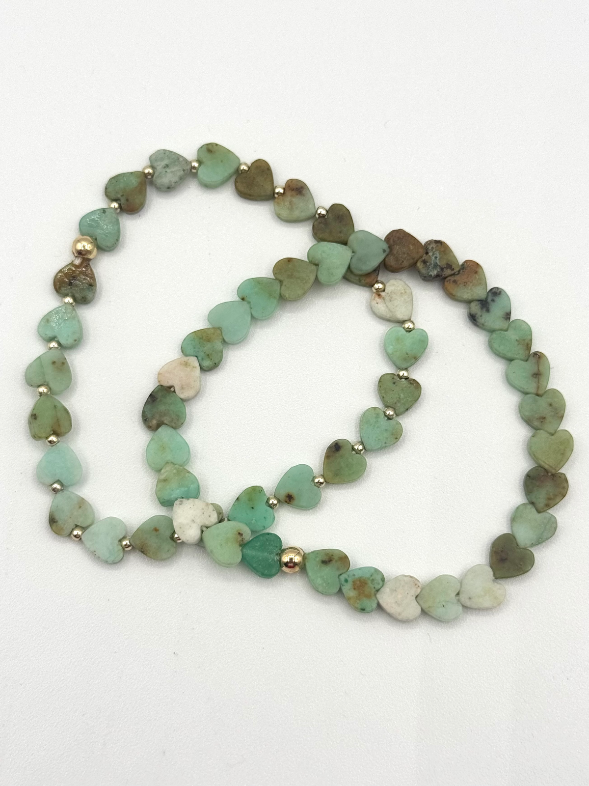 Gemstone Heart Stretch Bracelet Set | Set of Two