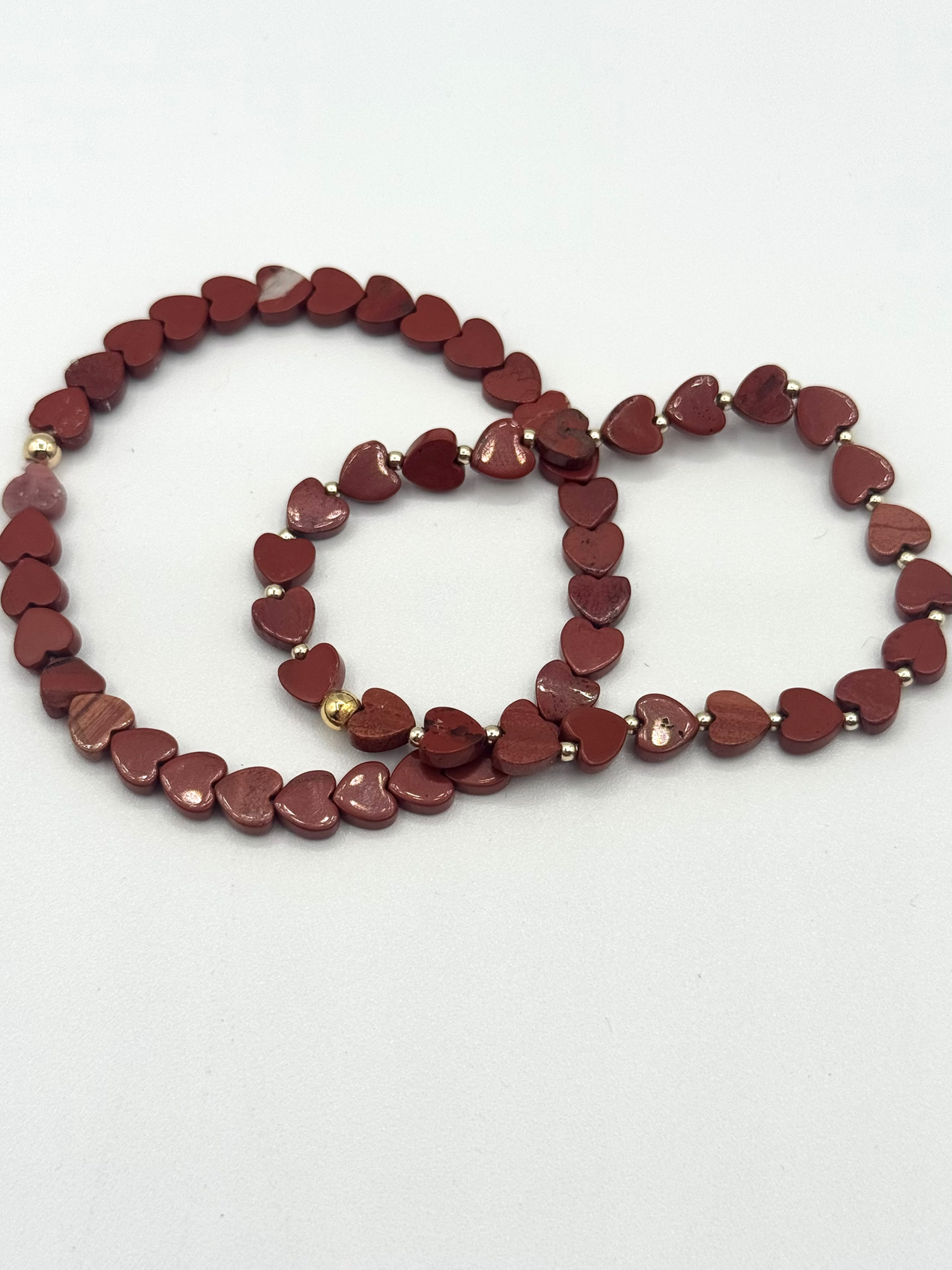 Gemstone Heart Stretch Bracelet Set | Set of Two