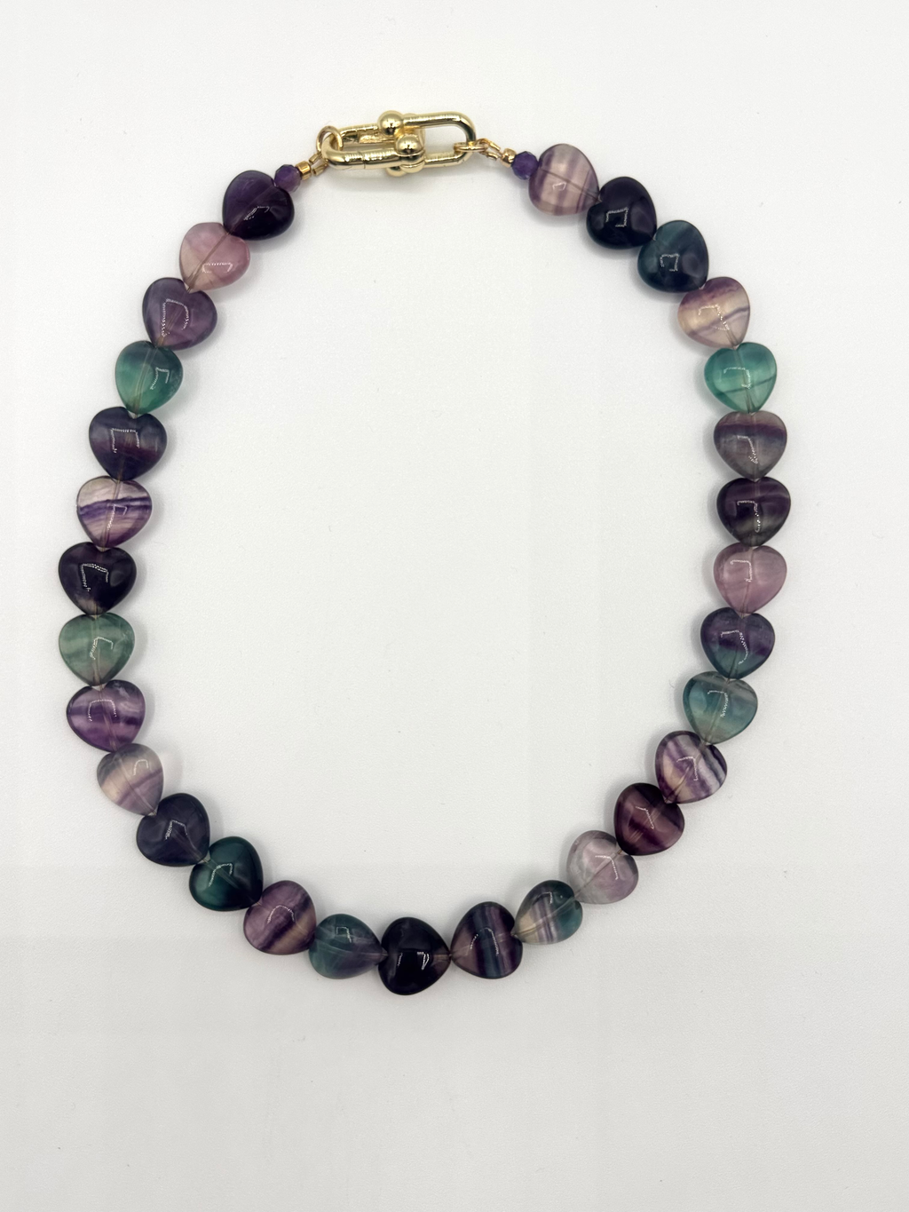Fluorite Heart Gemstone Necklace