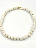 White Sand Cast Bead Necklace