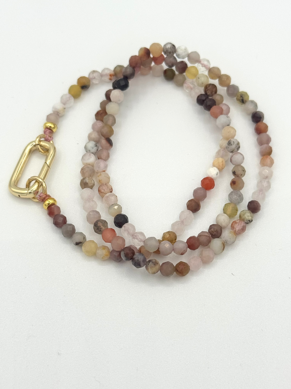 Multicolor Moonstone Wrap Necklace + Bracelet