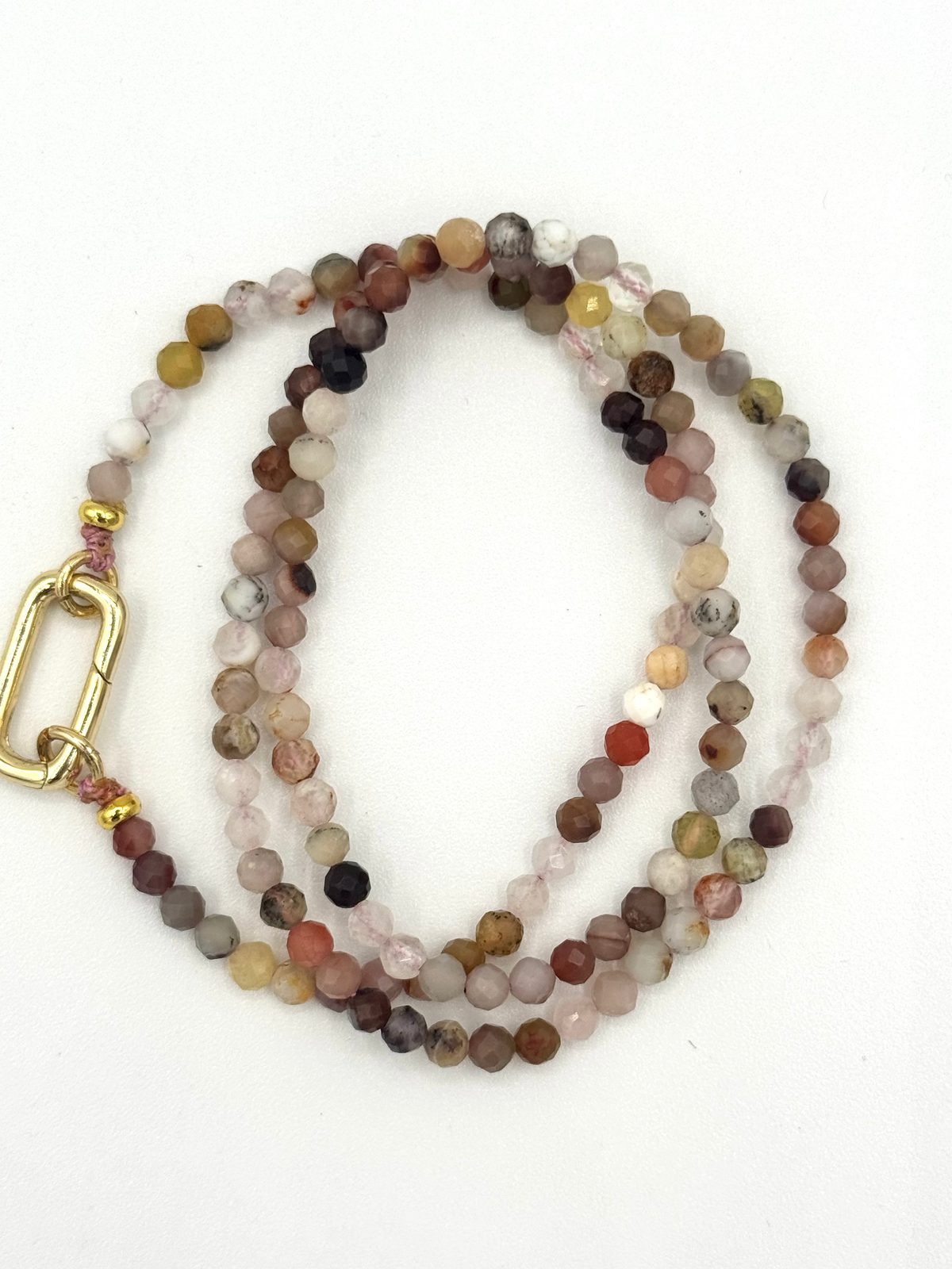 Multicolor Moonstone Wrap Necklace + Bracelet
