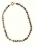 Cloudy Quartz & Gray Agate Hand-Knotted Necklace