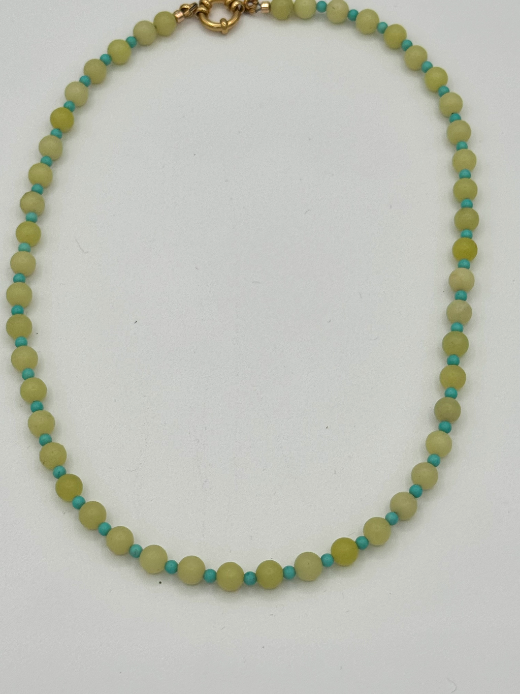 Olive Jade & Turquoise Beaded Necklace