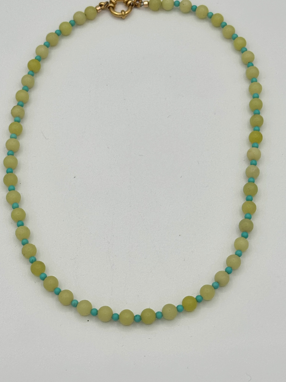 Olive Jade & Turquoise Beaded Necklace