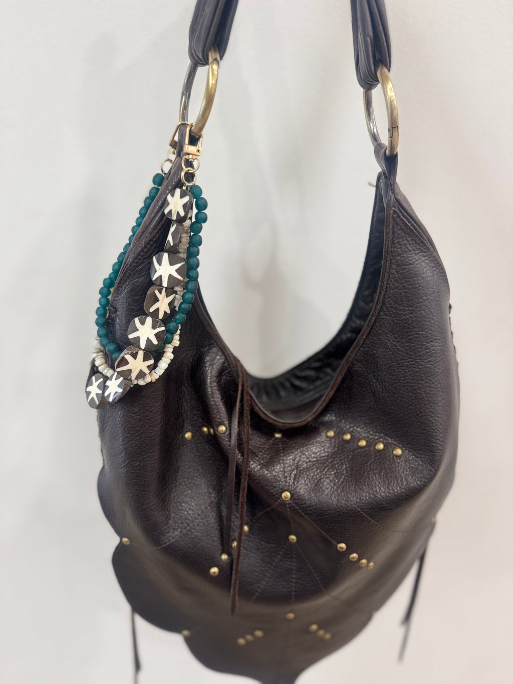 Emerald Batik Mixed Media Bag Chain