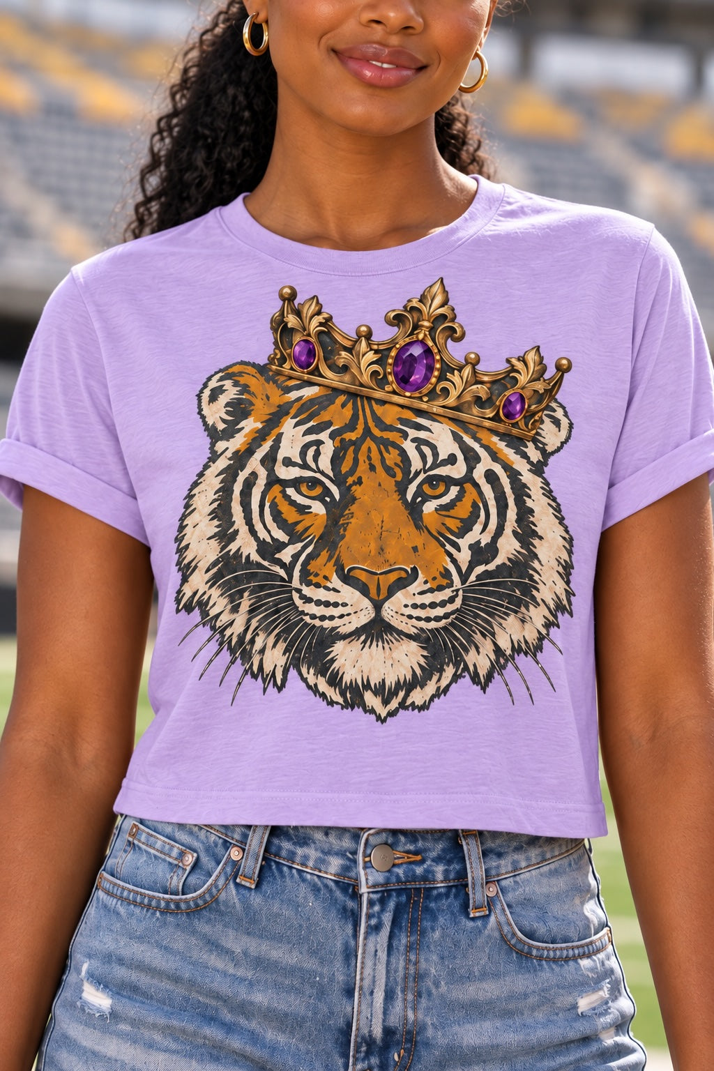 Crowned Tiger Crop Tee
