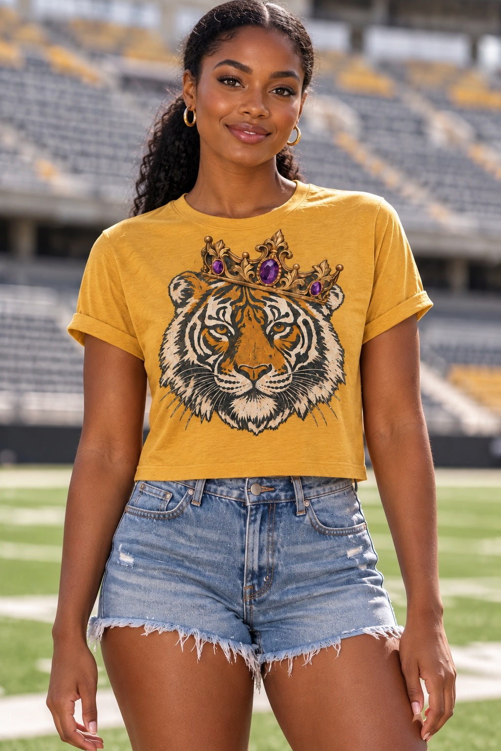Crowned Tiger Crop Tee