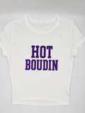 Hot Boudin Baby Tee -White/ Purple