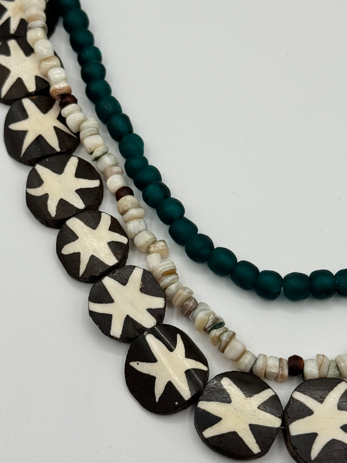 Emerald Batik Mixed Media Bag Chain