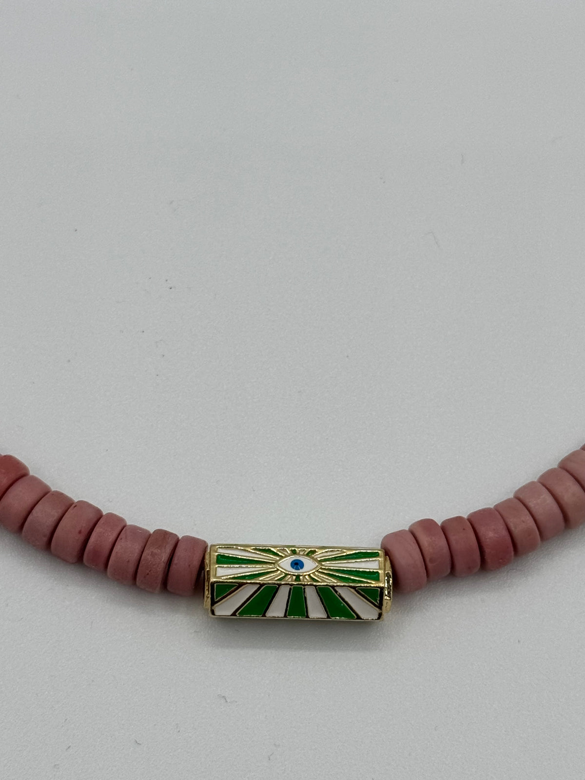 Evil Eye Java Glass Bead Necklace