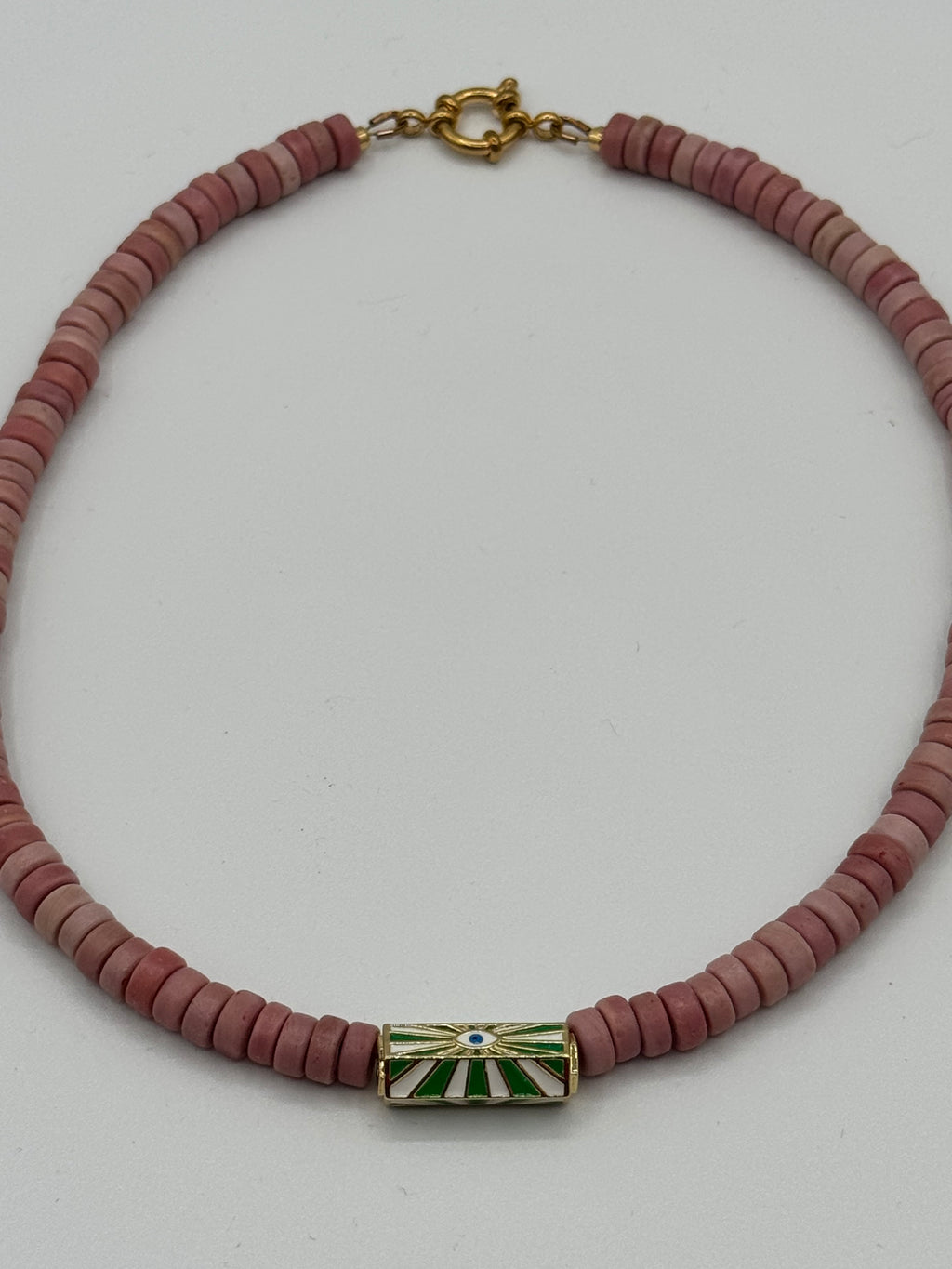 Evil Eye Java Glass Bead Necklace