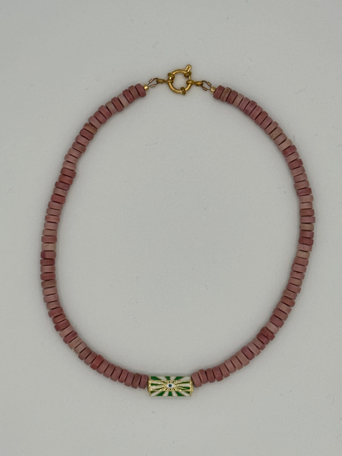 Evil Eye Java Glass Bead Necklace