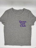 Geaux Girl Club Baby Tee-  Gray/  Purple