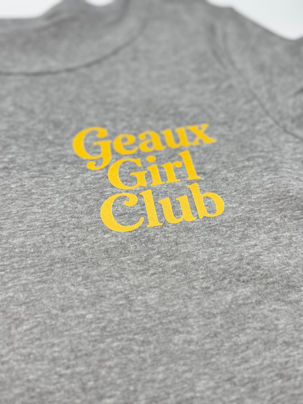 Geaux Girl Club Baby Tee - Gray/ Gold