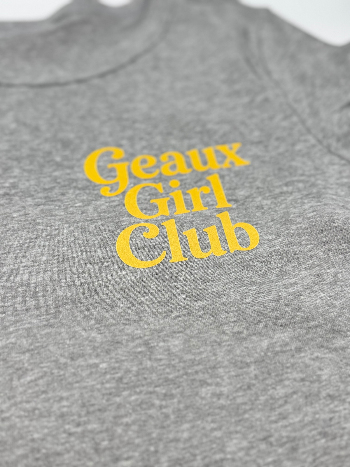 Geaux Girl Club Baby Tee - Gray/ Gold