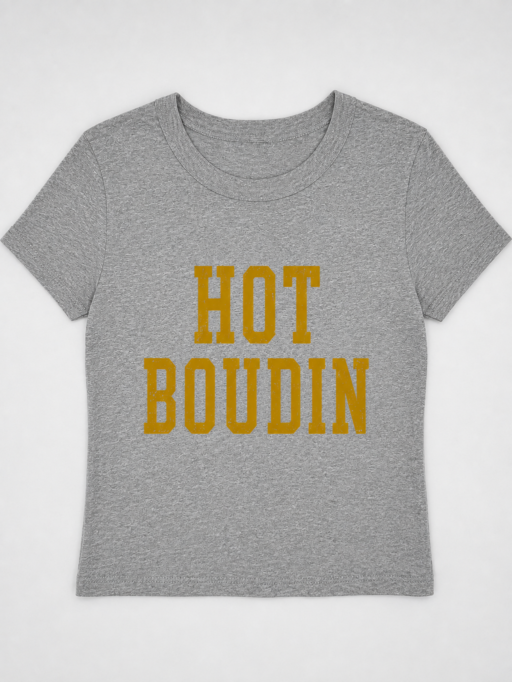 Hot Boudin Club Baby Tee -Gray/Gold