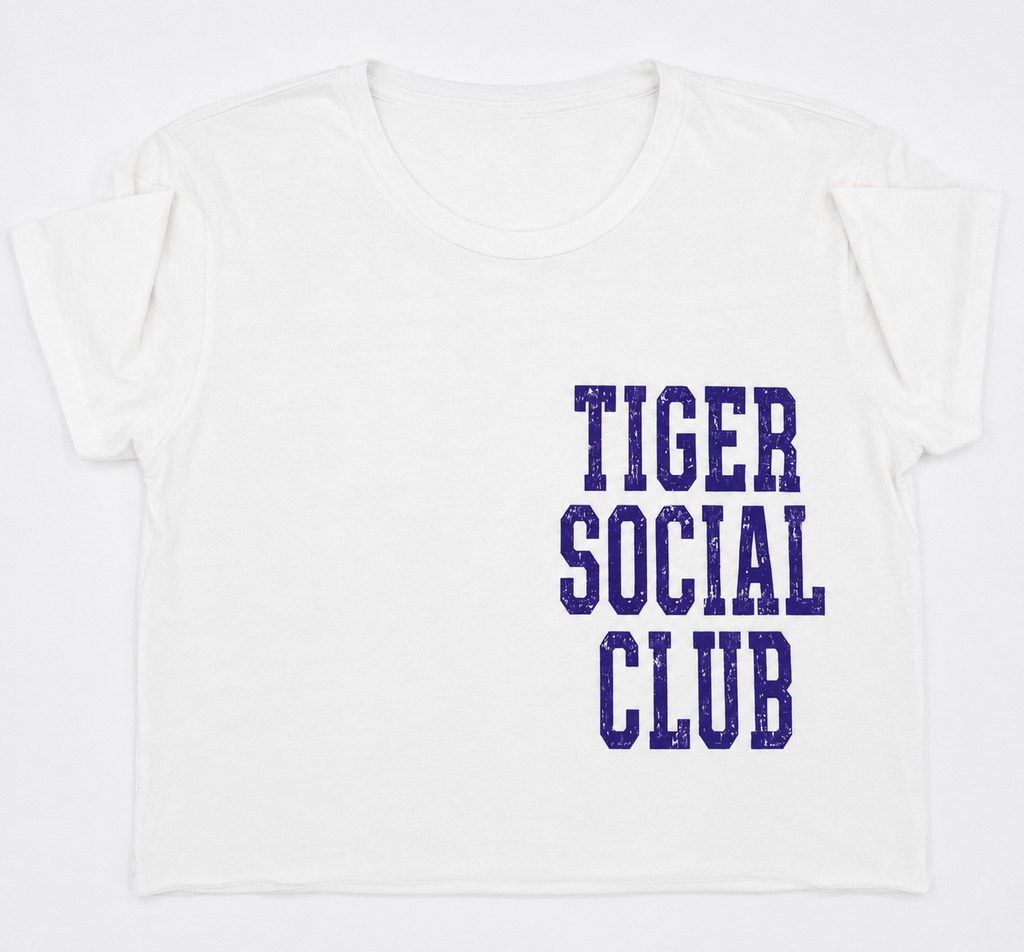 Tiger Social Club crop- White