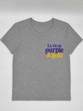 La Vie En Purple & Gold Baby tee-Gray