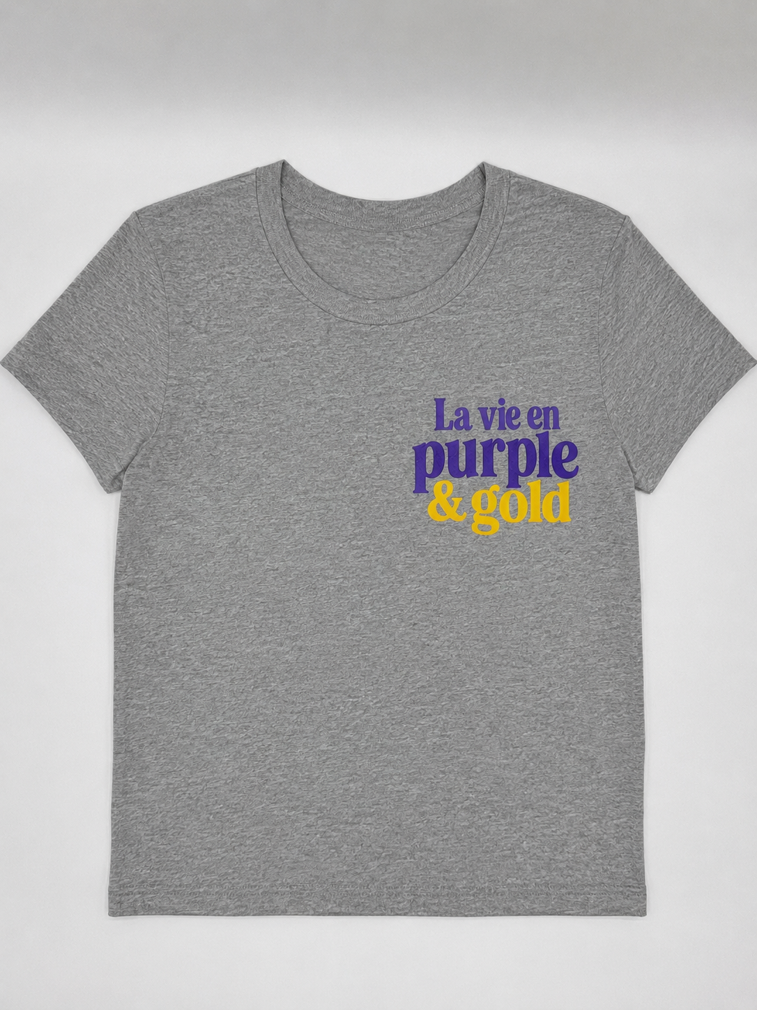 La Vie En Purple & Gold Baby tee-Gray