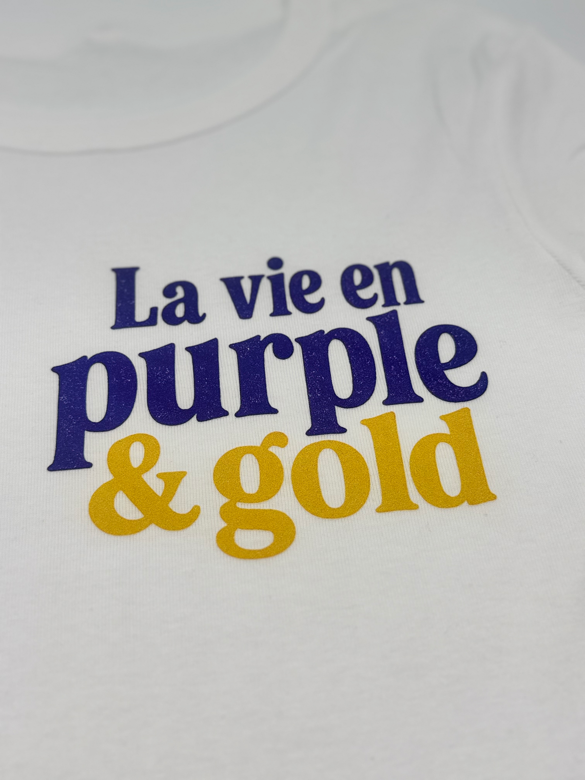 La Vie En Purple & Gold Baby tee-Gray