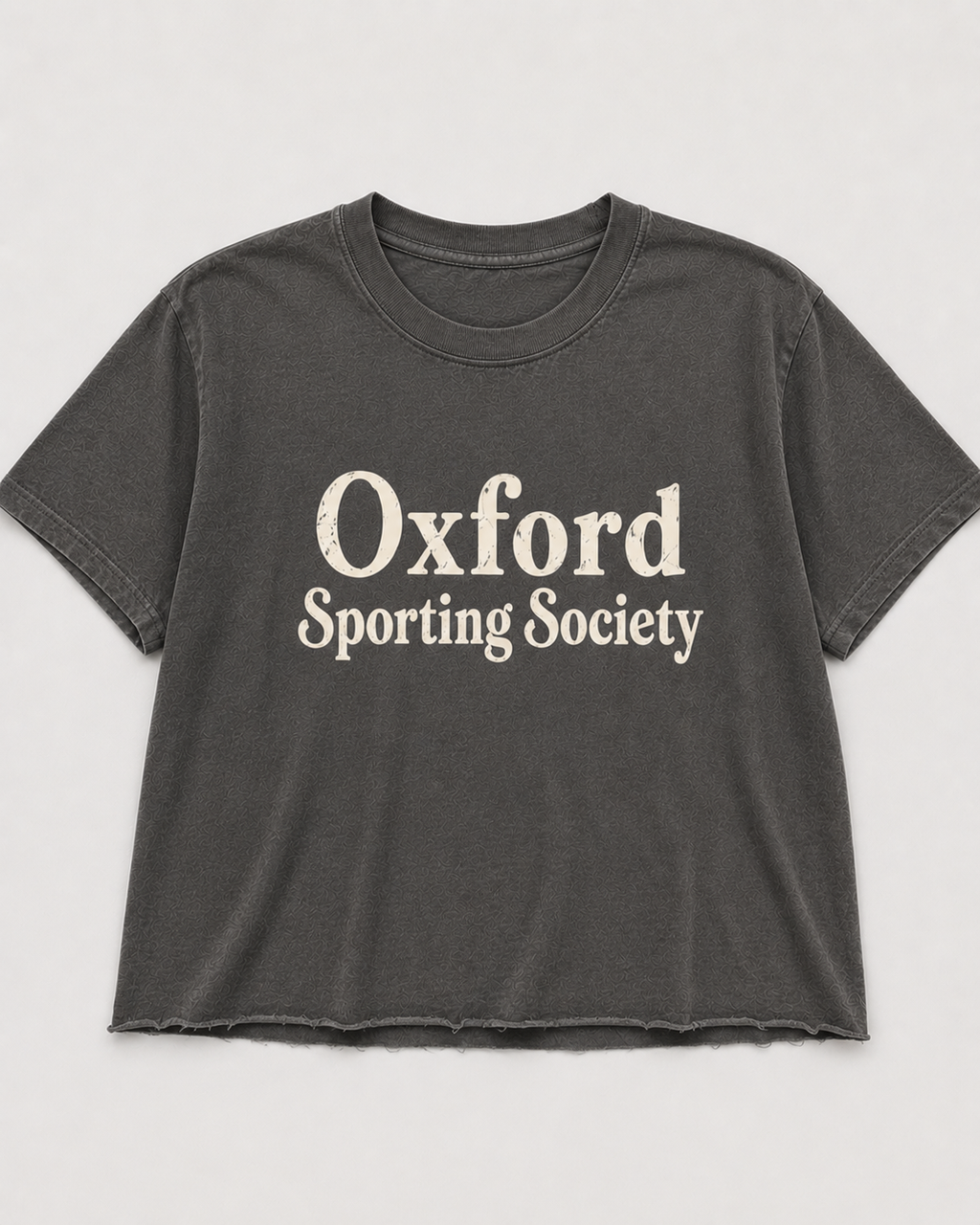 Oxford Sporting Society crop tee- Pepper