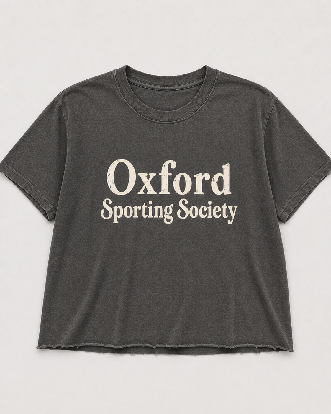 Oxford Sporting Society crop tee- Pepper