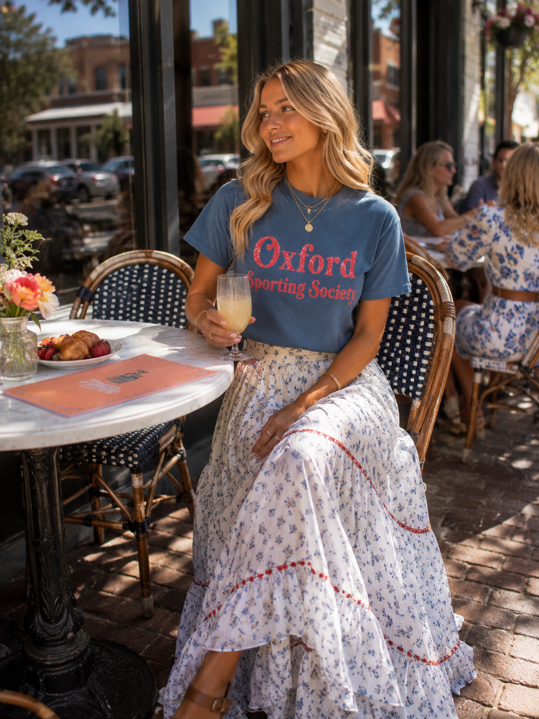 Oxford Sporting Society Crop tee- Blossom