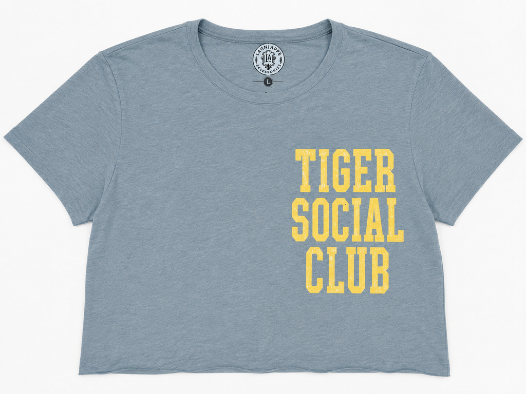 Tiger Social Club crop - Denim